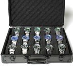 AUKURA 15 slots Watch organizer Case, Aluminum watch storage box, hard watch travel box, padded case for watch display and organization