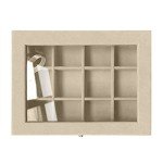 Jemjosh Clear Acrylic Lid 12 Grids Velvet Jewelry Box Tray Stackable Display Storage Earring Necklace Rings Organizer Holder Case, Beige