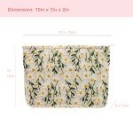 PAZIMIIK Makeup Bags for Purse Zipper Cosmetic Pouch Large Travel Canvas Make Up Organizer Tool Pouch for Women and Girls,Daisy White