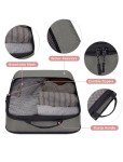 4 PCS Set Compression Packing Cubes for Travel, Lightweight Travel Packaging Organizer Bags for Carry On Space Saving, Travel Essentials Cubes for Suitcase Backpack, Grey