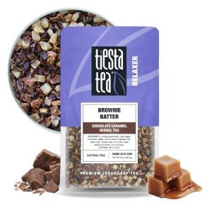 Tiesta Tea - Brownie Batter - Chocolate Caramel Herbal Tea - Loose Leaf Tea Blend - Non-Caffeinated Herbal Tea - Make Hot or Iced Tea Up to 20-25 Cups - 3 oz Resealable Pouch