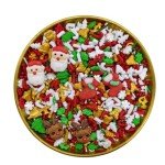 Christmas Sprinkles Santa Claus & Deer & Christmas stocking Cake Decorations Topper Edible Themed Sprinkles For Gingerbread House, Cake, Cookies, Chocolate Desserts,Ice Cream 4.58OZ