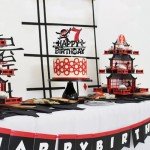 1 PCS Ninja Happy 7th Birthday Cake Topper Black Glitter Seven Years Old Birthday Cake Pick Martial Arts Kung Fu Warriors Cake Decoration for Ninja Theme Seventh Birthday Party Decorations Supplies