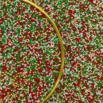 Edible Red & Green & White & Super Gold Sprinkles Candy 2mm Mini Pearls Cake Decorations Cupcake Toppers Cookie Decorating Perfect for Wedding Party Valentine Halloween Christmas Supplies 3OZ