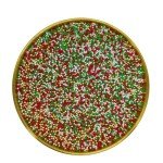 Edible Red & Green & White & Super Gold Sprinkles Candy 2mm Mini Pearls Cake Decorations Cupcake Toppers Cookie Decorating Perfect for Wedding Party Valentine Halloween Christmas Supplies 3OZ