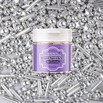 Silver Pearl Rods Star Sprinkles, Mix Size Candy, 130g/4.58oz, Pearl Sprinkles for Cake Decorations, Cupcake Toppers