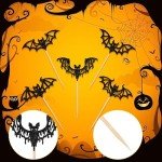 30 PCS Halloween Bat Cupcake Toppers Black Glitter Bat Halloween Cupcake Picks Halloween Bat Cupcake Decorations for Halloween Bat Theme Baby Shower Kids Birthday Party Cake Decorations Supplies