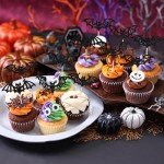 30 PCS Halloween Bat Cupcake Toppers Black Glitter Bat Halloween Cupcake Picks Halloween Bat Cupcake Decorations for Halloween Bat Theme Baby Shower Kids Birthday Party Cake Decorations Supplies