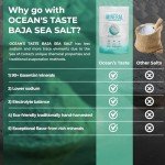 Ocean's Taste Baja Gold Sea Salt, 16oz - 1 LB Baja Gold Mineral Sea Salt, Natural Fine Grain Crystals, Fine Sea Salt, Baja Salt, 30% Less Sodium | Mineral Salt Ideal for Electrolytes Balance, Cooking & Baking | Kosher Salt, Real Salt, Organic Sea Salt Fine.