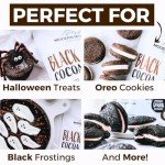 Black Cocoa Powder (8 oz) Bake the Darkest Chocolate Baked Goods, Achieve Rich Chocolate Flavor, Natural Substitute for Black Food Coloring, Dutch-Processed Cocoa Powder, Unsweetened, Extra Dark, Fair Trade Certified