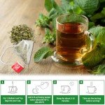 Tempoak Premium Spearmint Tea Bags - 60bags/6.4 Oz 100% Pure & Natural Spearmint Leaves Herbal Tea, Caffeine Free, No Additives, No Sugar, Non-gmo, No Gluten