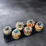 Gyufise 60Pcs Edible Wafer Paper Halloween Spider Cupcake Toppers Edible Spider Cake Picks Halloween Horror Spider Cupcake Decors for Halloween Theme Baby Shower Party Cake Decoration