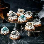 Gyufise 60Pcs Edible Wafer Paper Halloween Spider Cupcake Toppers Edible Spider Cake Picks Halloween Horror Spider Cupcake Decors for Halloween Theme Baby Shower Party Cake Decoration