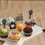 Gyufise 24 Pack Sweet Home Cupcake Toppers Glitter key Housewarming Cupcake Picks for Welcome New Home Theme Party Cake Decorations Supplies Black