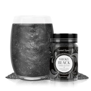Sweet Spell Edible Glitter (15g) - Shimmer Sparkles for Drinks, Cakes, Cocktails - 100% Edible & Food Grade Glitter, Vegan, Gluten-Free (Black)