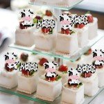 Rsstarxi 24 Pack Cow Cupcake Toppers Glitter Farm Animals Moo Cupcake Picks for Cow Theme Baby Shower Cow Birthday Party Cake Decorations Supplies