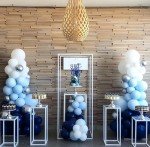 AHAORAY Half Way To One Cake Topper - Blue Glitter 6 Months Birthday Decorations Supplies - Half Birthday Decorations Baby Girl, for Baby Shower/Gender Reveal Party/Baby Party Photo Booth Props