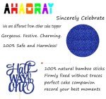 AHAORAY Half Way To One Cake Topper - Blue Glitter 6 Months Birthday Decorations Supplies - Half Birthday Decorations Baby Girl, for Baby Shower/Gender Reveal Party/Baby Party Photo Booth Props