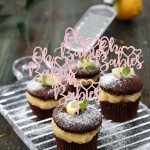 24 Pack Oh Babies Cupcake Toppers with Glitter Heart Baby Shower Cupcake Picks Celebrating Kids Birthday Baby Shower Party Cake Decorations Pink