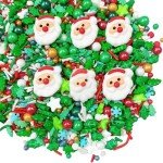 Sentovac Christmas Tree Sprinkle Santa Claus Snowfake Peals Mix Red Green Sprinkles Edible for Cake Decorating Cookie Cupcake Topper Baking Decorations Halloween Christmas Supplies