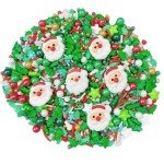 Sentovac Christmas Tree Sprinkle Santa Claus Snowfake Peals Mix Red Green Sprinkles Edible for Cake Decorating Cookie Cupcake Topper Baking Decorations Halloween Christmas Supplies