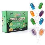 Halloween Lollipop Suckers, Zombie Candy, Individually Wrapped, Great for Goody Bag Fillers 12 Pack