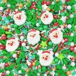 Sentovac Christmas Tree Sprinkle Santa Claus Snowfake Peals Mix Red Green Sprinkles Edible for Cake Decorating Cookie Cupcake Topper Baking Decorations Halloween Christmas Supplies