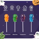Halloween Lollipop Suckers, Zombie Candy, Individually Wrapped, Great for Goody Bag Fillers 12 Pack