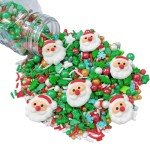 Sentovac Christmas Tree Sprinkle Santa Claus Snowfake Peals Mix Red Green Sprinkles Edible for Cake Decorating Cookie Cupcake Topper Baking Decorations Halloween Christmas Supplies