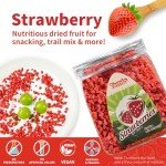 Ternio Premium Freeze Dried Strawberries - 4.5 Oz/128g - Frozen Dried Strawberry Pieces - 100% Natural & No Additives - Healthy Freeze Dried Fruit Snack & Topping for Beverages or Recipes. (Granules Strawberry (4.5oz）