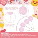 PEOVLVN 20 Pcs Ball Cake Topper, 4 Sizes Pink Balls for Cake Decorating Cake Toppers Happy Birthday DIY Cake Insert Topper Ball Cake Picks for Wedding Anniversary Birthday Cake Decorations (Pink)