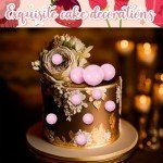 PEOVLVN 20 Pcs Ball Cake Topper, 4 Sizes Pink Balls for Cake Decorating Cake Toppers Happy Birthday DIY Cake Insert Topper Ball Cake Picks for Wedding Anniversary Birthday Cake Decorations (Pink)