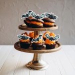 Gyufise 60Pcs Edible Halloween Bat Cupcake Toppers Edible Wafer Paper Bat Halloween Cupcake Picks for Baby Shower Kids Halloween Theme Birthday Party Cake Decorations Supplies Black