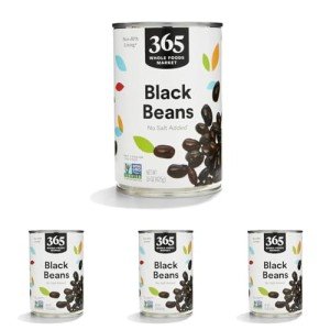 365 by Whole Foods Market, Unsalted Black Beans, 15 Ounce (Pack of 4)