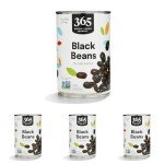 365 by Whole Foods Market, Unsalted Black Beans, 15 Ounce (Pack of 4)