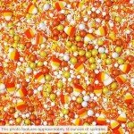 Candy Corn Sprinkle Mix| Made In USA By Sprinkle Pop| Yellow Orange White Sprinkles with Candy Corns Royal Icings| Fall Halloween Sprinkles For Decorating Cake Cupcakes Donuts Cookies Brownies, 2oz