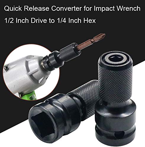 1/2 inch Square Drive to 1/4 inch Hex Socket Adapter