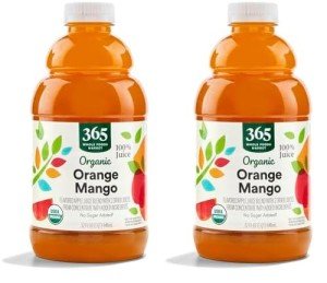 365 by Whole Foods Market, Organic 100% Juice, Flavored Juice Blend from Concentrate, Orange Mango, 32 Fl Oz (Pack of 2)