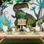 25 Pack Dinosaur Cupcake Toppers Glitter 3 Rex Roar Dinosaur Cupcake Picks Three Years Old Dino Theme Baby Shower Third Birthday Party Cake Decorations Supplies Green