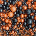 Edible Orange & Black Sugar Pearls Sprinkles Candy Mix Size Pearls Cake Decorations Cupcake Toppers Decorating Perfect for Wedding Party Valentine Christmas Supplies 4.58OZ