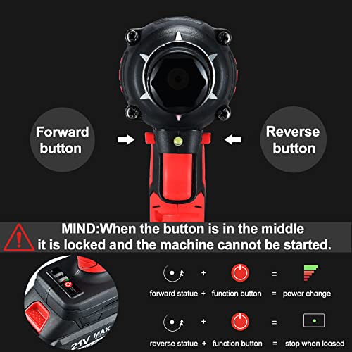 AOBEN 21V Cordless Impact Wrench with 6Pcs Sockets