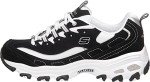 Skechers Women's D'Lites-Me Time Sneaker, Black/White, 8.5 W US