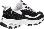 Skechers Women's D'Lites-Me Time Sneaker, Black/White, 8.5 W US