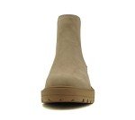 Soda Pilot ~ Women Lug Sole Low Heel Chelsea Fashion Ankle Bootie w/Double Elastic Gore (BEIGE, us_footwear_size_system, adult, women, numeric, medium, numeric_7_point_5)