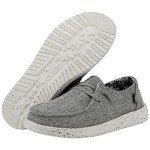Hey Dude Women's Wendy Blend Linen Iron Size 10 | Women's Shoes | Women's Slip On Shoes | Comfortable & Light-Weight