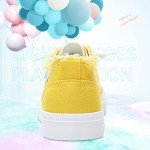 Obtaom Women's Play Fashion Sneaker Comfortable Canvas Slip on Shoes Washed Canvas Flats（Lemon Yellow，US6）