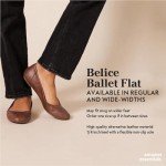 Amazon Essentials Women's Belice Ballet Flat, Beige, 8 Wide