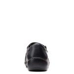 Clarks womens Cora Giny Loafer Flat, Black Tumbled/Smooth Leather, 10 Wide US