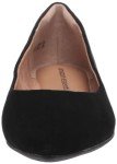 Amazon Essentials Women's Pointed-Toe Ballet Flat, Black Microsuede, 9