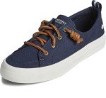 Sperry Womens Crest Vibe Linen Sneaker, Navy, 7.5